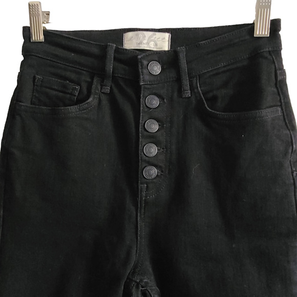 WE THE FREE Black Button Fly Busted Knee Distressed Jeans OB1153075 Women's 26 - Picture 3 of 16